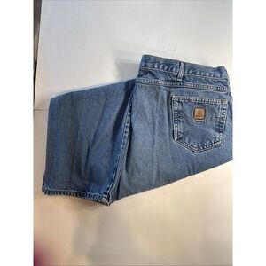 Carhartt Relaxed‎ Fit Jeans Men's 50 x 32 Blue Denim Medium Wash Tapered